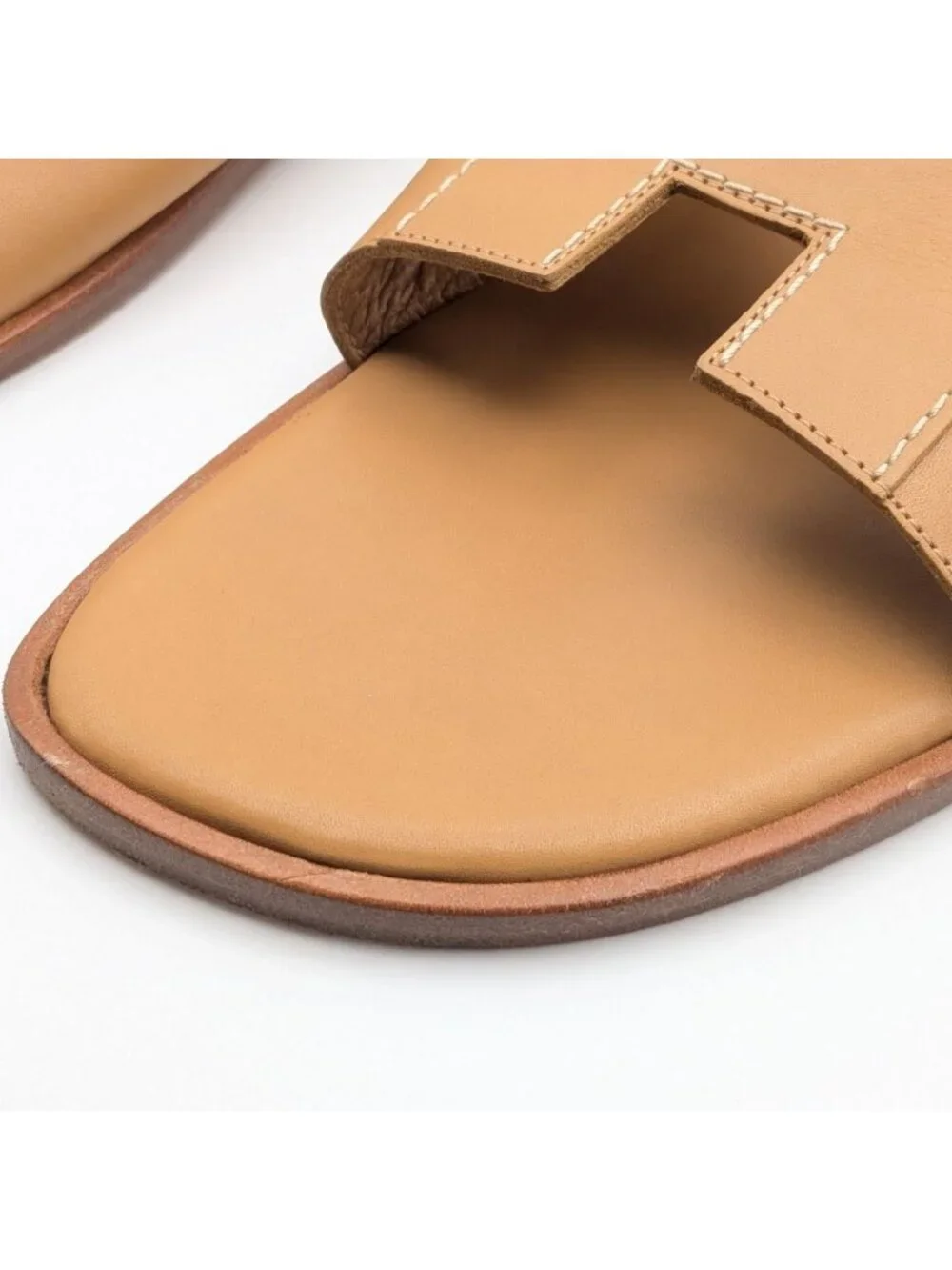 Hermes Kevlar Sandals H Flat Leather Beige